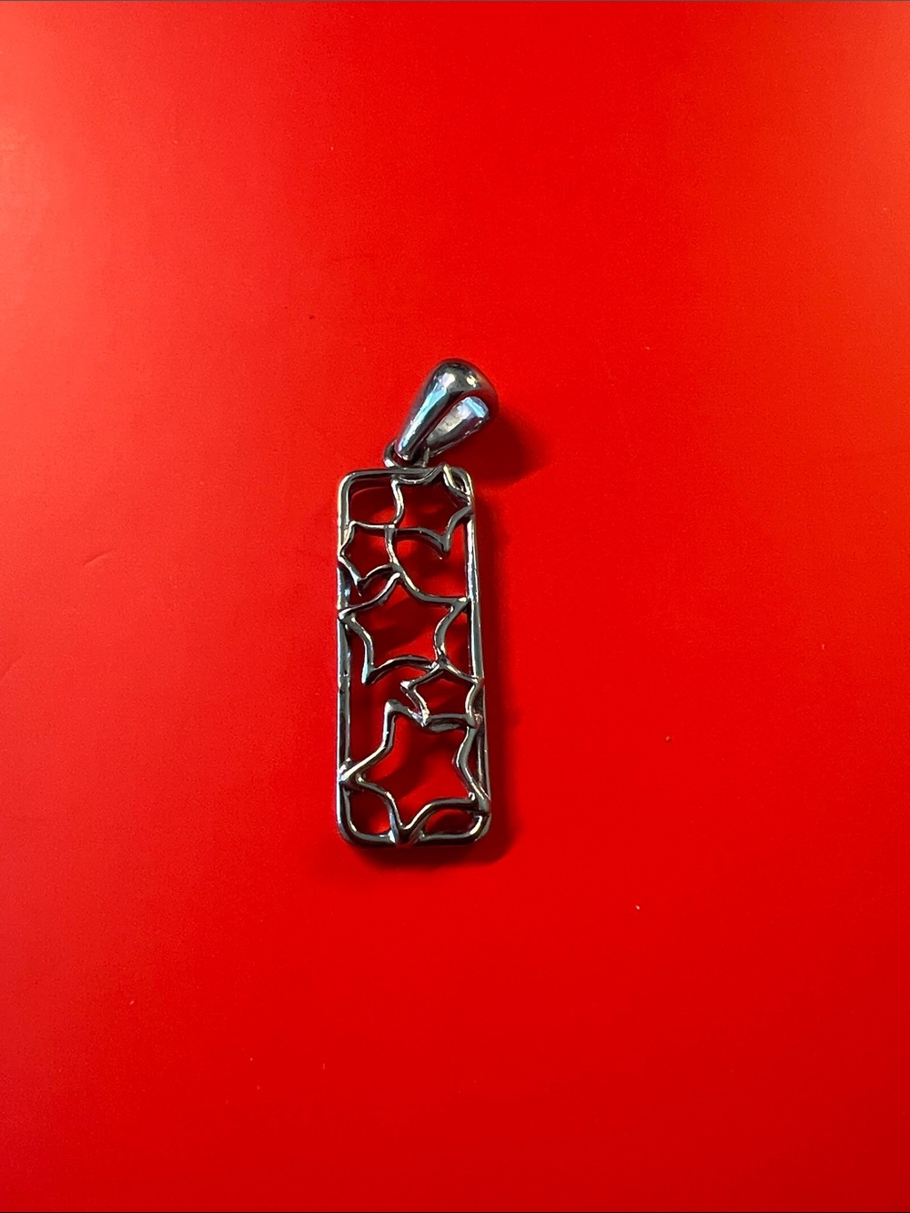 Lia Sophia Silver “Scattered Star”Rectangle Pendant